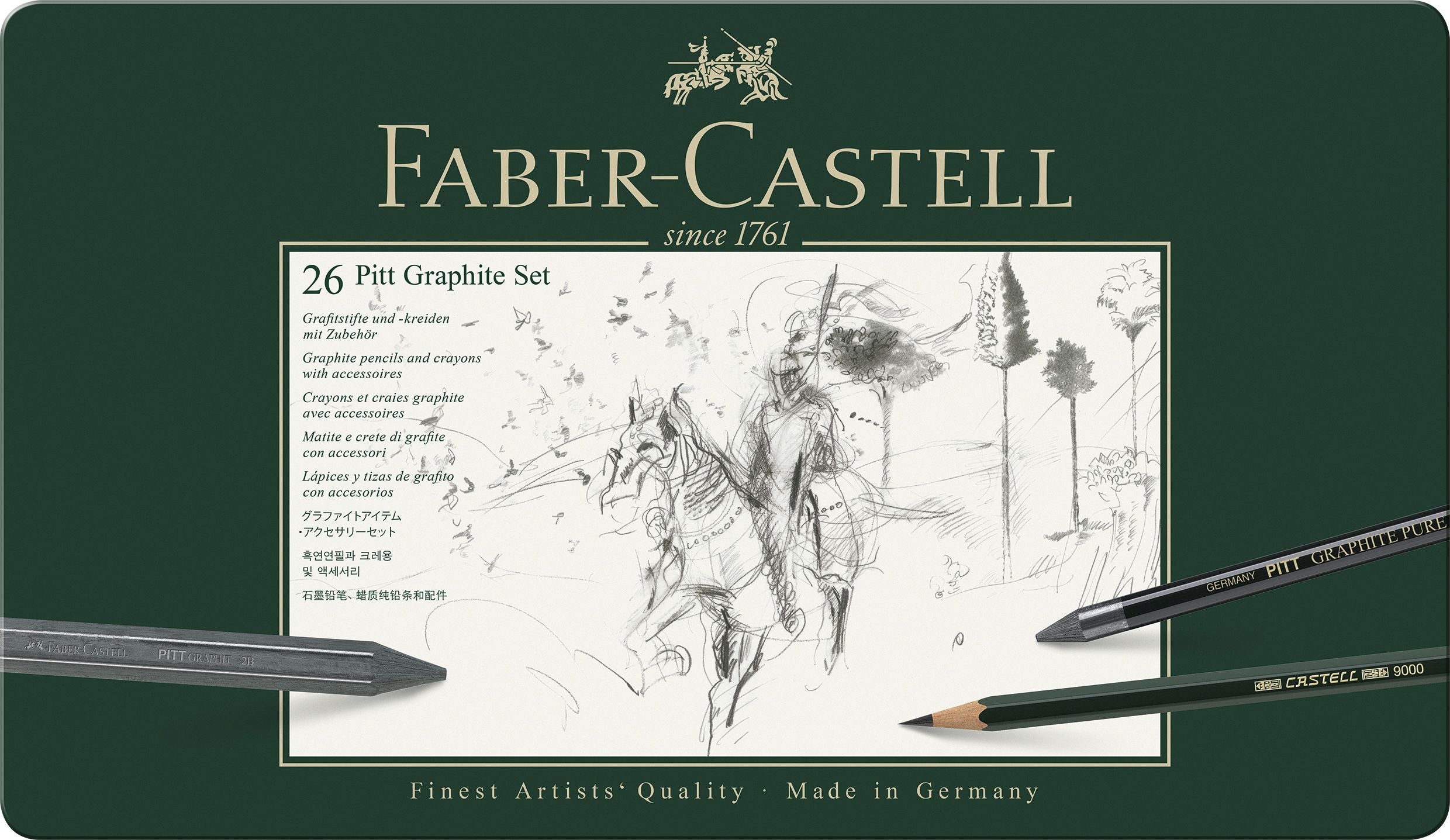 SET PITT MONOCHROME GRAFIT 26 BUC FABER-CASTELL SET PITT MONOCHROME GRAFIT 26 BUC FABER-CASTELL